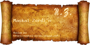 Maskal Zorán névjegykártya
